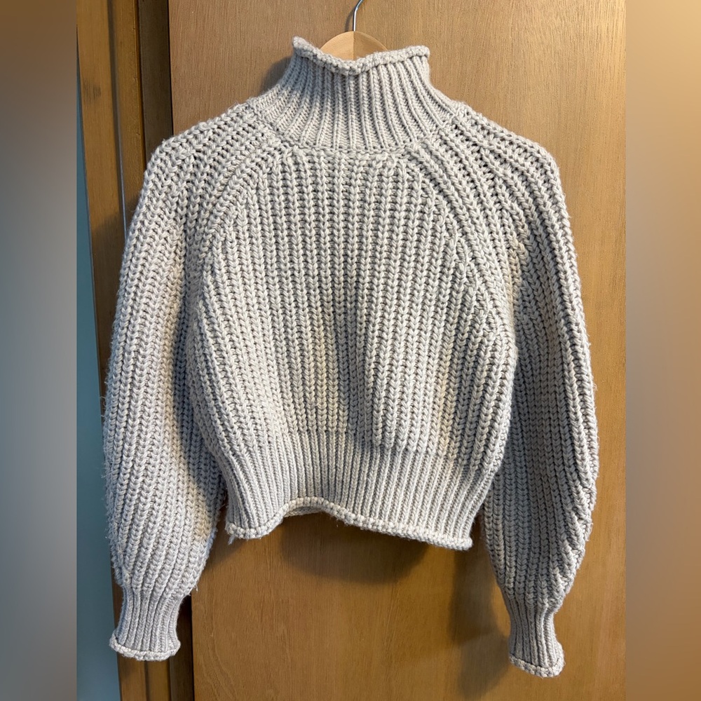 H&M Chunky Knit Turtleneck Sweater XS Tan